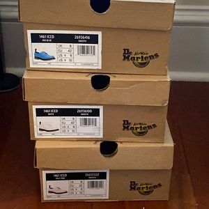 1460 iced size 9 3 different colors pink, mid blue and white